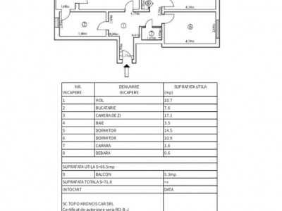 PELICAN- APARTAMENT 3 CAMERE DECOMANDAT, ETAJ 3, SUPRAFATA 72 MP