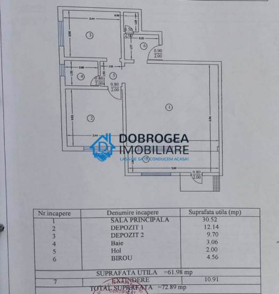 SPATIU COMERCIAL - Strada Gavrilov Corneliu, 3 camere, 73 mp