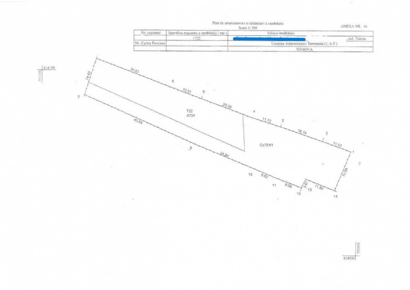MINERI -TEREN INTRAVILAN 1722 MP
