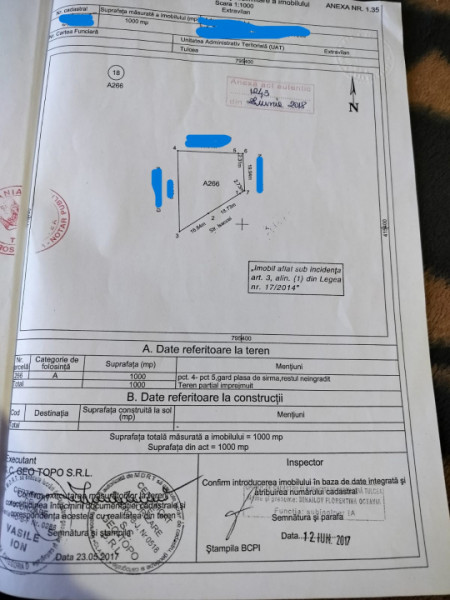 TEREN INTRAVILAN-STR ISACCEI-9 MAI, 1000 MP