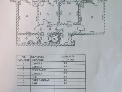 FALEZA- 3 CAMERE DECOMANDAT ,ETAJ 7, CENTRALA GAZ, MOBILAT SI UTILAT
