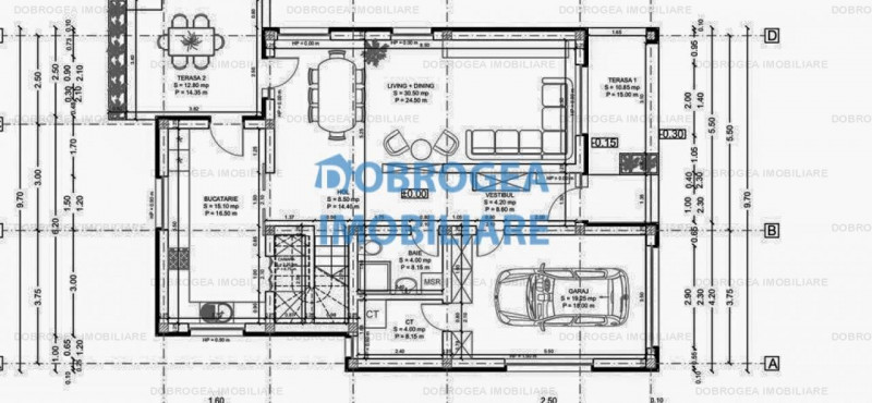 Baltag, teren 362 mp+proiect casa P+1, fundatie cota 0